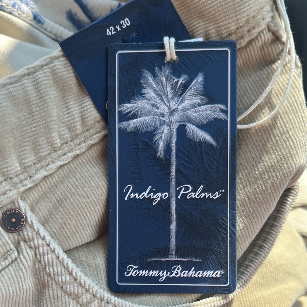 🆕 XXL Tommy Bahama Indigo Palms 5 Pocket Corduroy Pants Khaki Beige Retail $198 - Picture 8 of 10